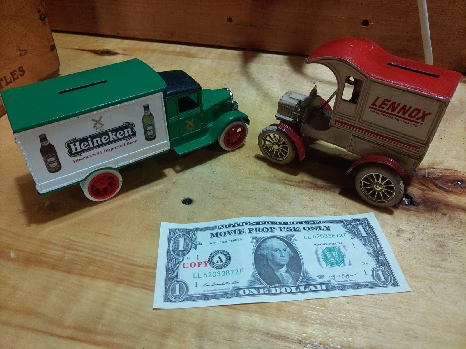 Two Vintage Die-Cast Metal Coin Banks - Thumbnail 3