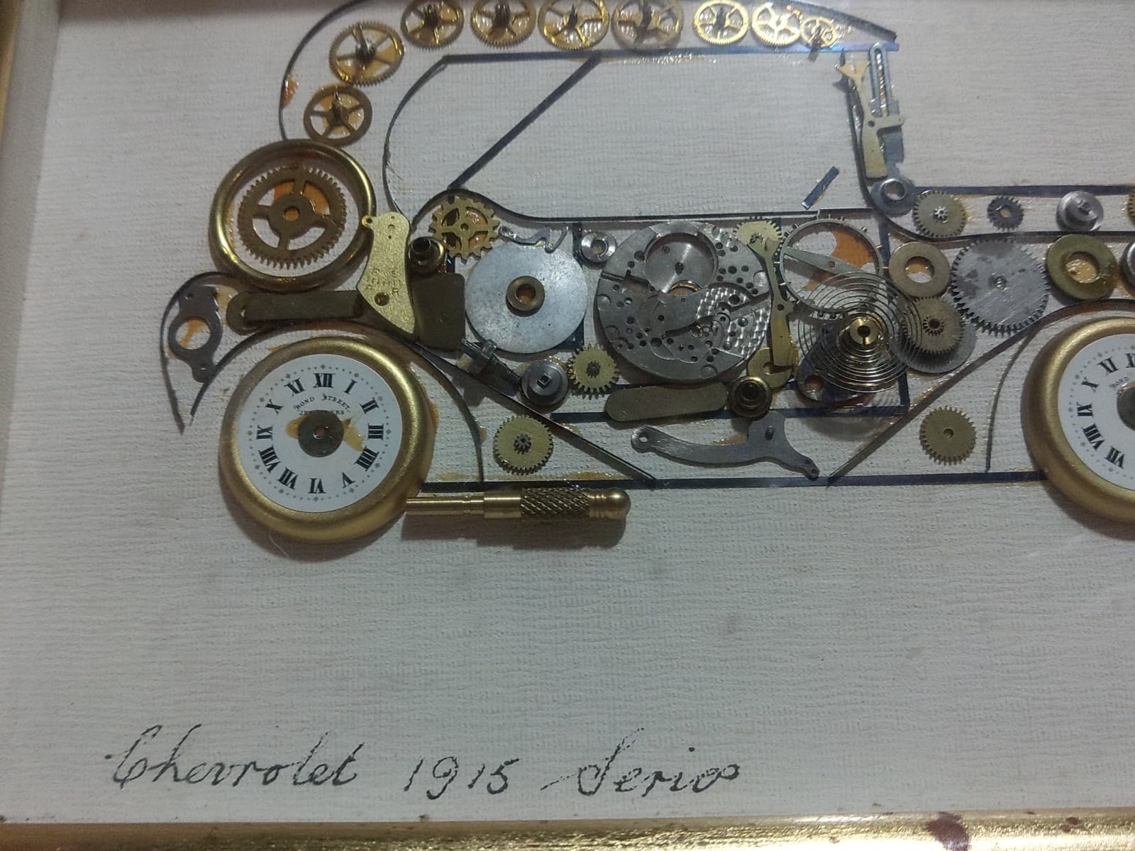 Vintage Horological Collage Depicting a 1915 Chevrolet Series 490 - Thumbnail 4
