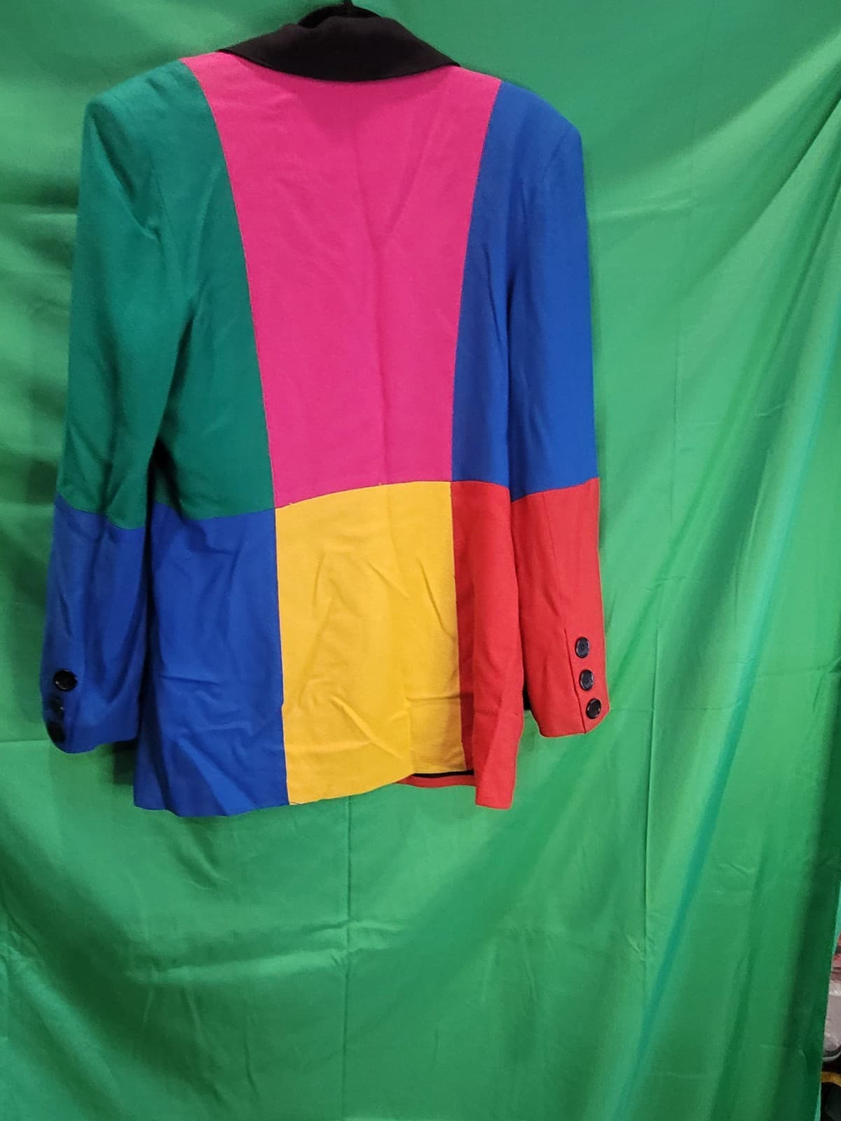 Vintage Color Block Blazer Jacket – Women's Retro 80s - Thumbnail 3
