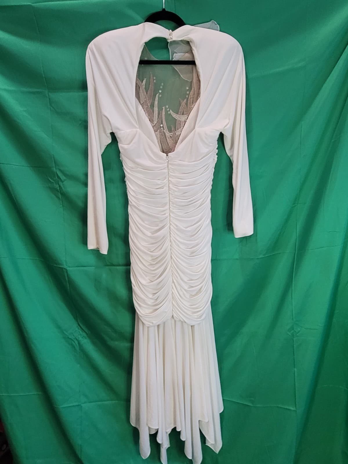 Vintage Casadei White Beaded Formal Evening Gown – Size 16 - Thumbnail 4