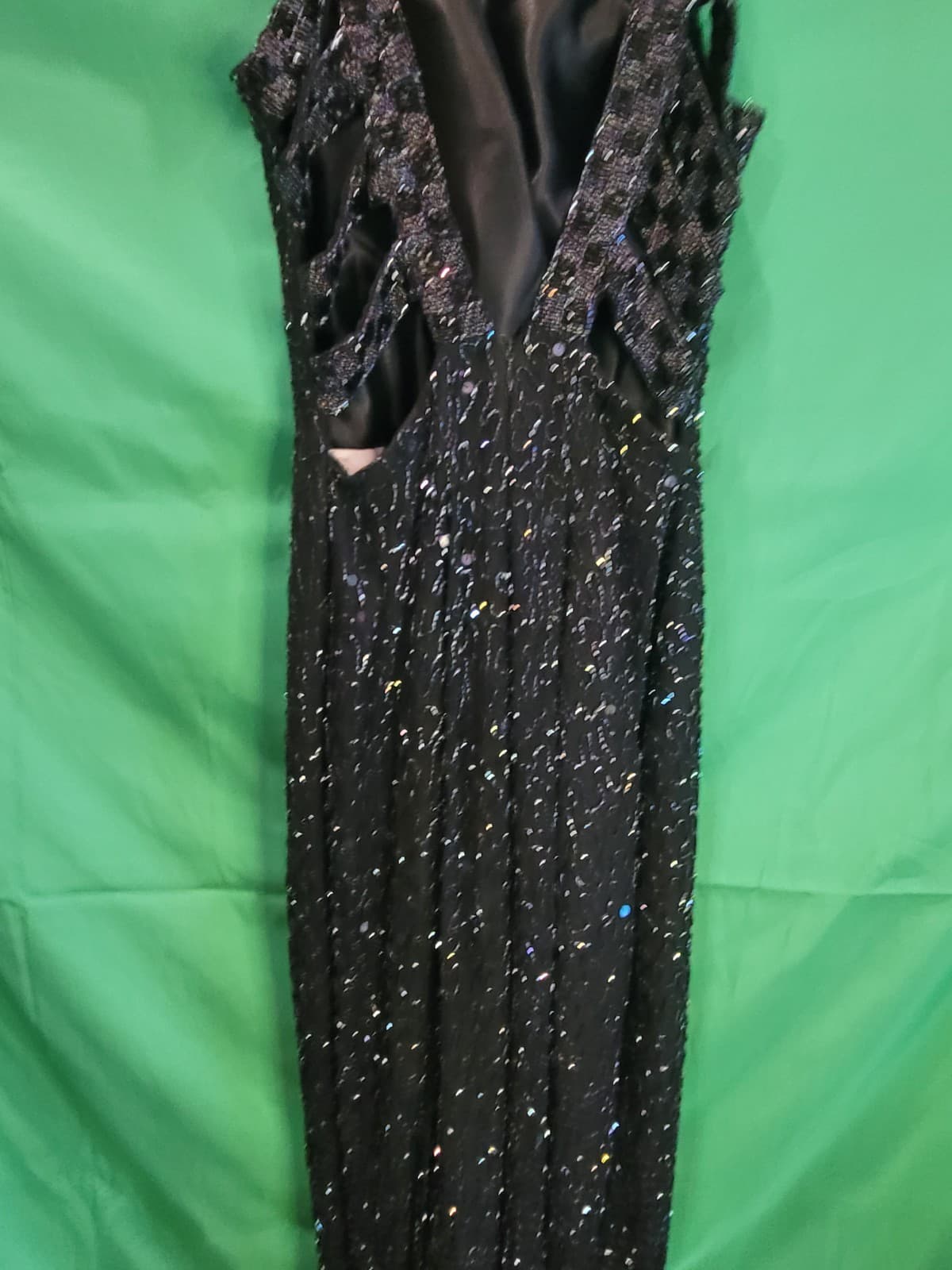 Vintage The Paperwork Shop Black Beaded Sequin Evening Gown – Women's Size 9 - Thumbnail 5