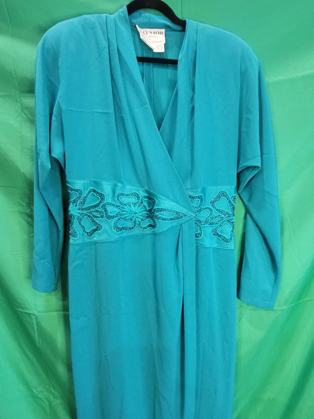 Daymor Couture by Claude Ferreira Teal Formal Dress – Size 12 - Thumbnail 2