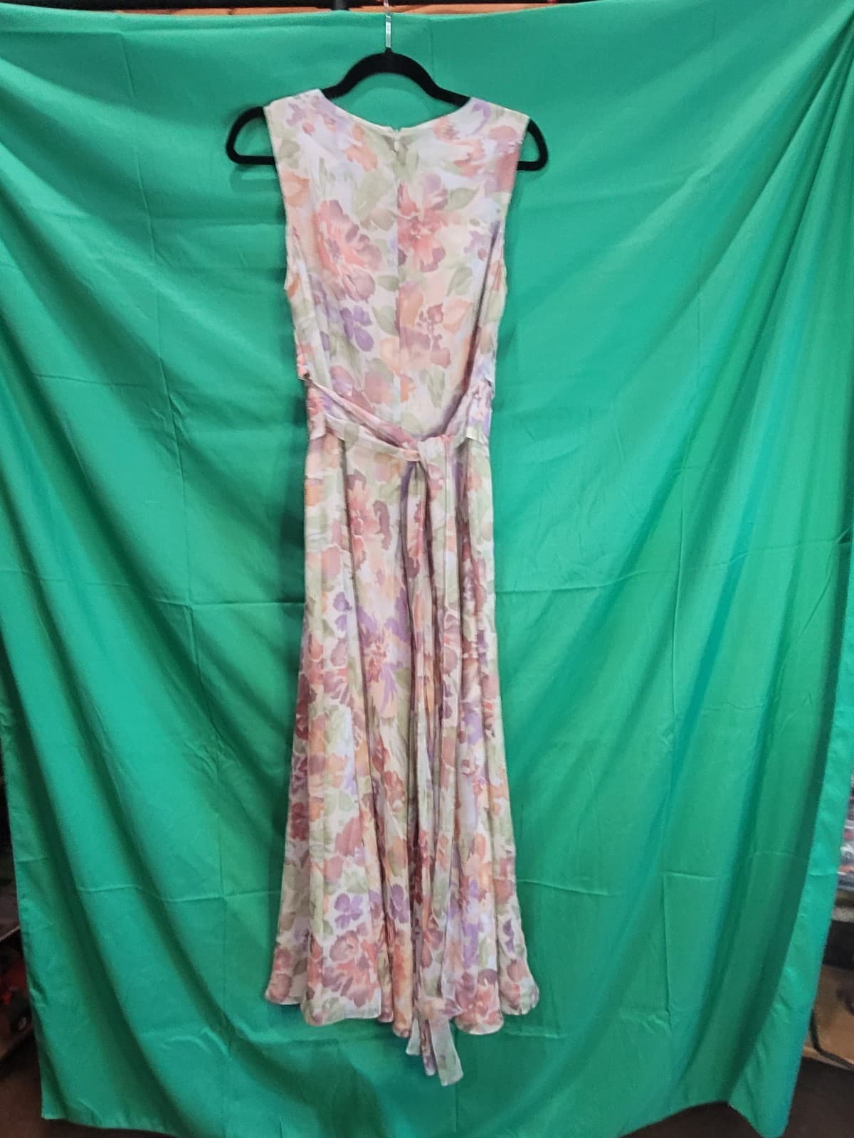 Adrianna Papell 100% Silk Floral Maxi Dress – Women's Size 10 - Thumbnail 4