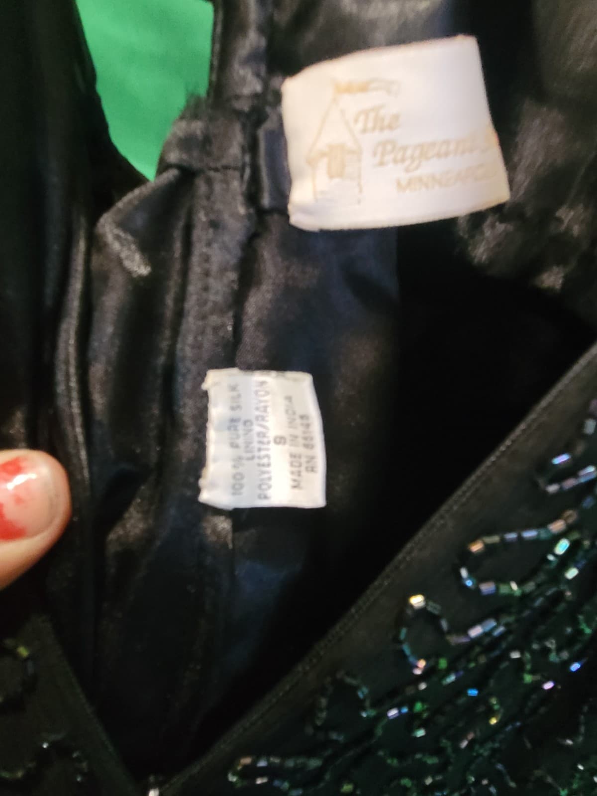 Vintage The Paperwork Shop Black Beaded Sequin Evening Gown – Women's Size 9 - Thumbnail 7