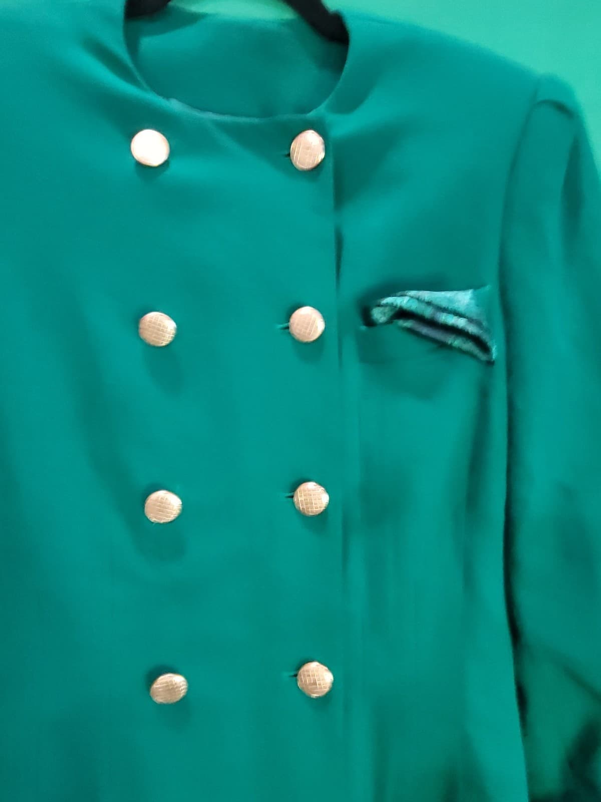 : Vintage Rasper for A.S.L. Emerald Green Double-Breasted Dress - Thumbnail 2