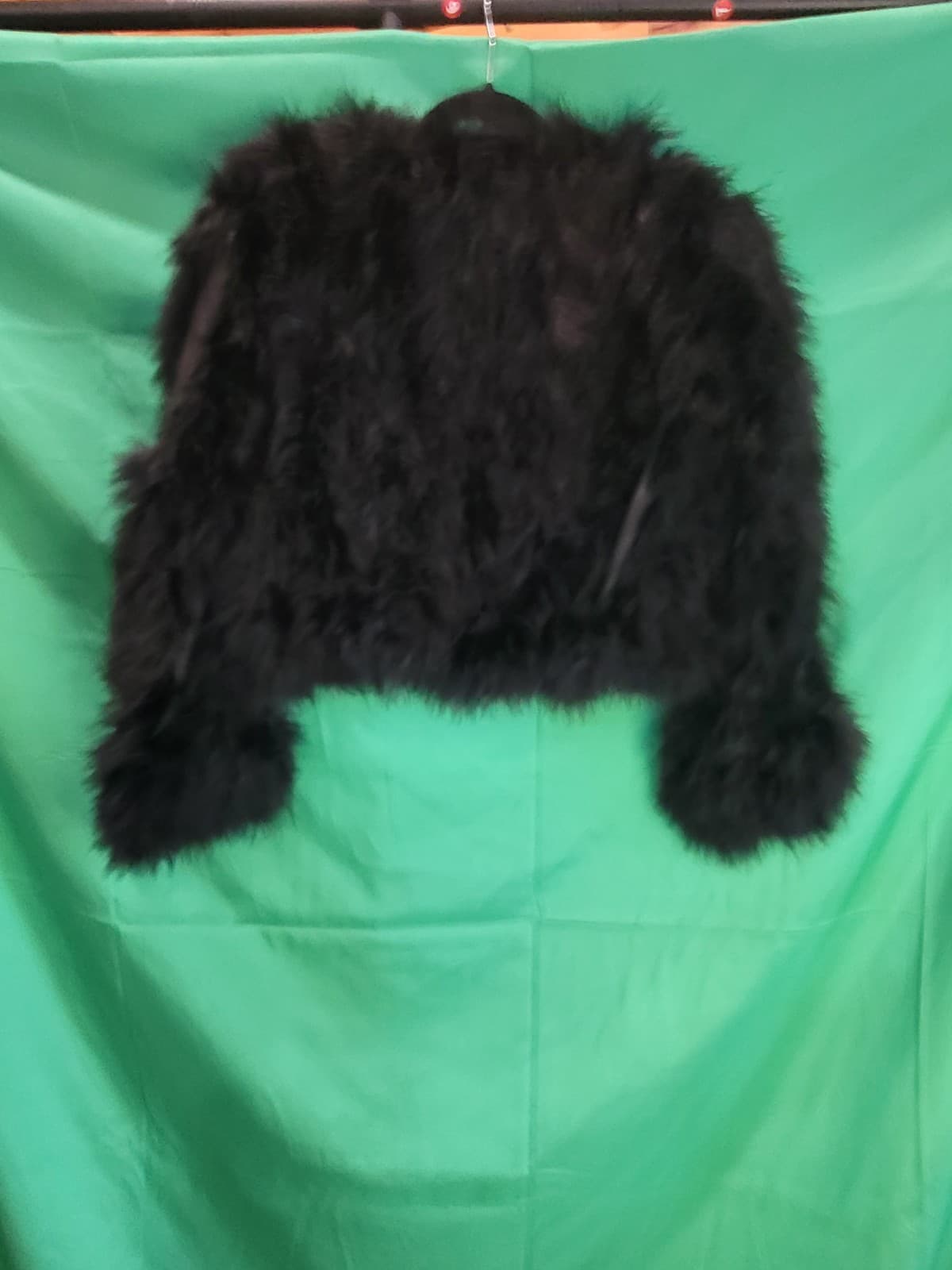 Vintage Black Feather Jacket / Bolero – Glam Evening Shrug – One Size - Thumbnail 2