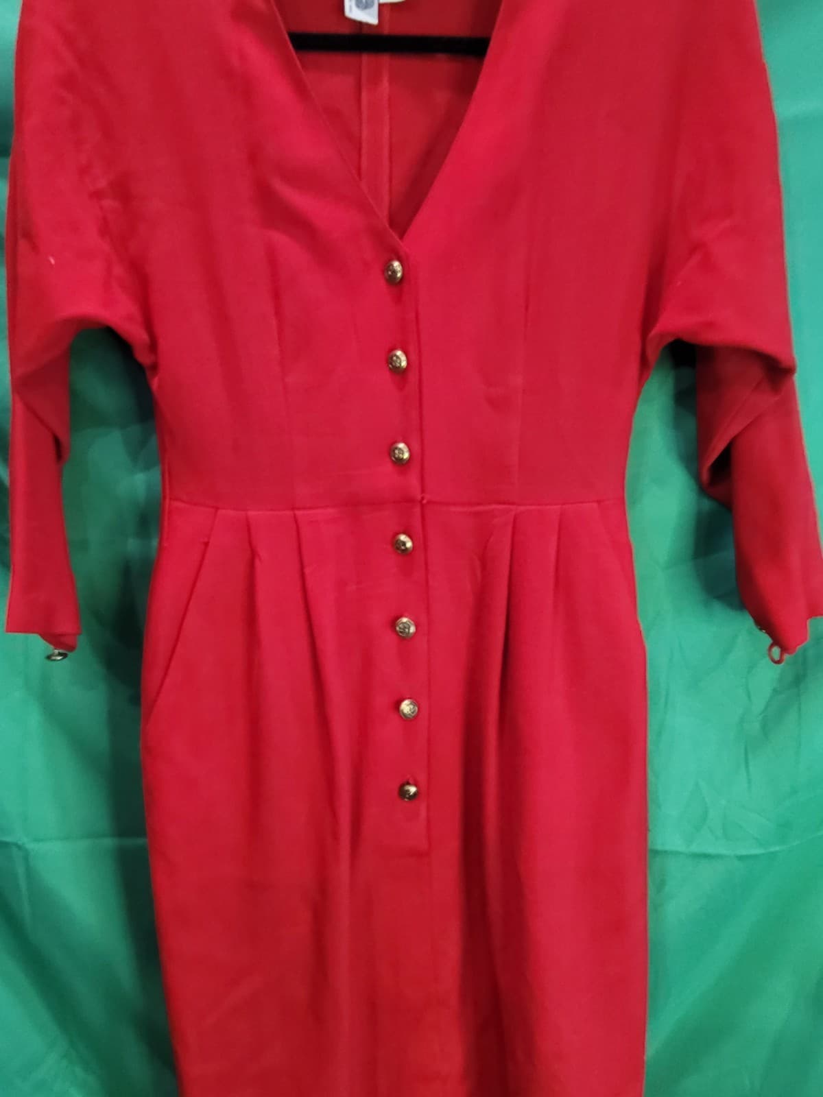 Vintage Kenar 100% Wool Button Front Dress – Women's Size 8 - Thumbnail 2