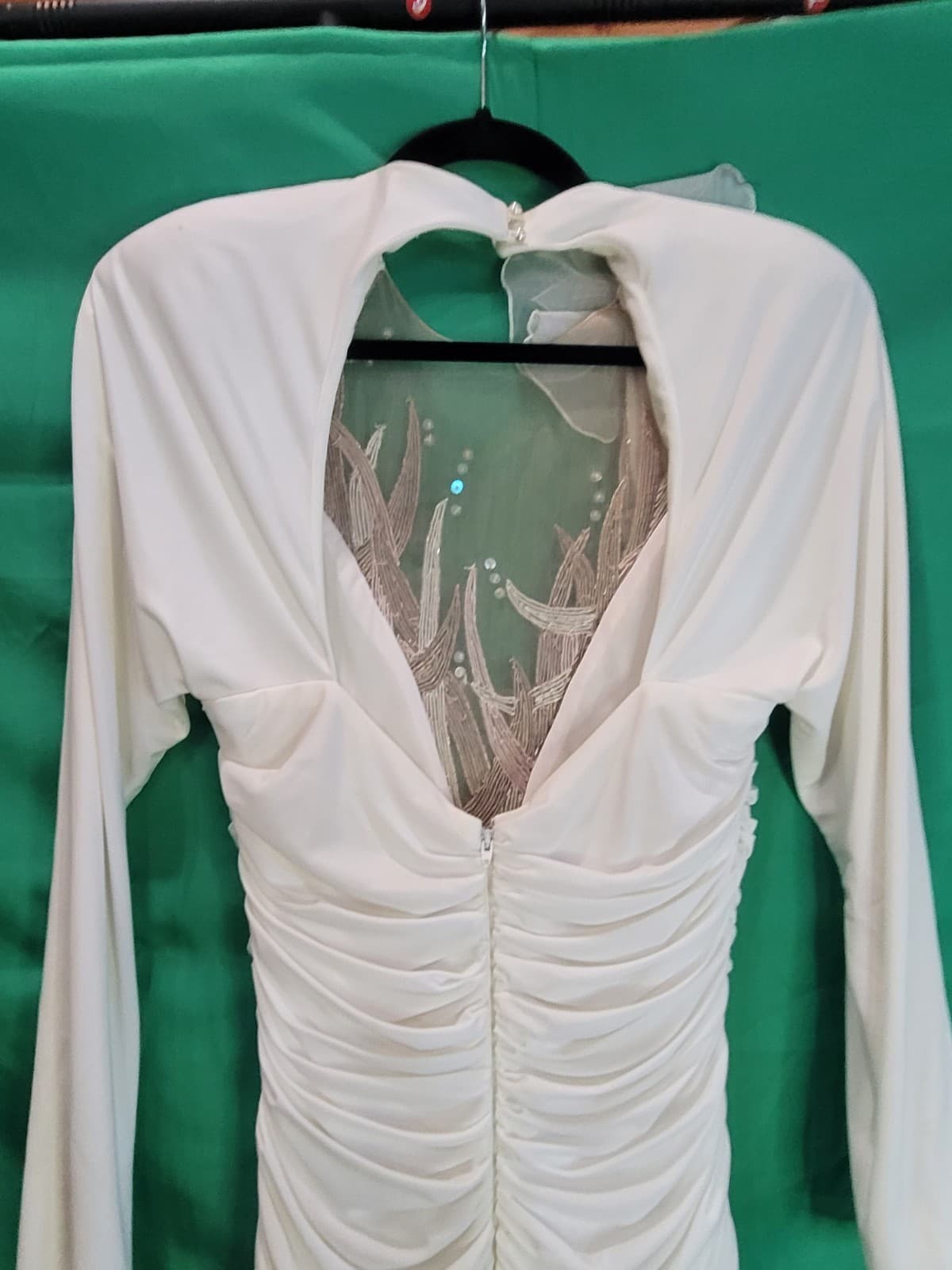 Vintage Casadei White Beaded Formal Evening Gown – Size 16 - Thumbnail 5