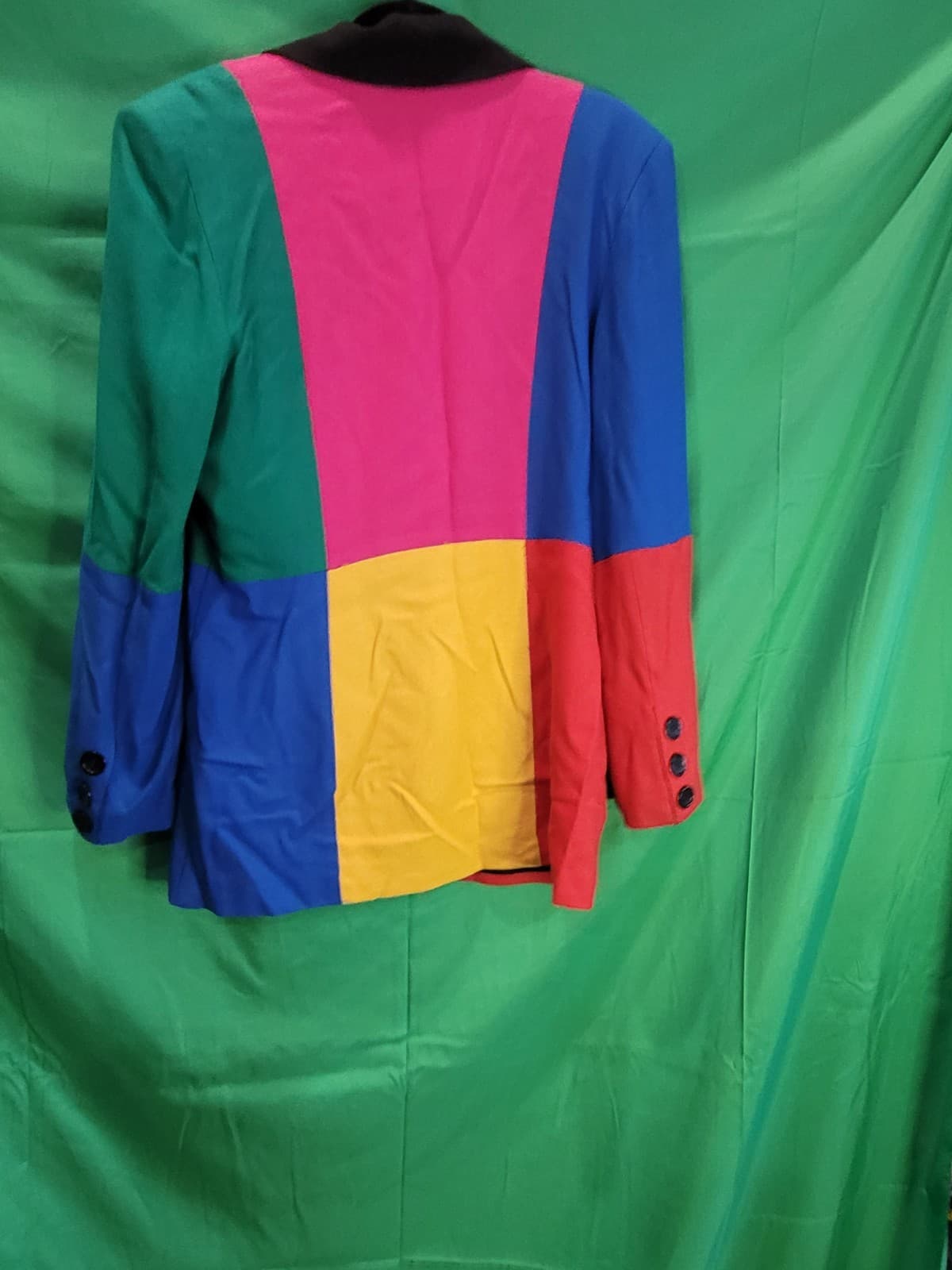 Vintage Color Block Blazer Jacket – Women's Retro 80s - Thumbnail 4