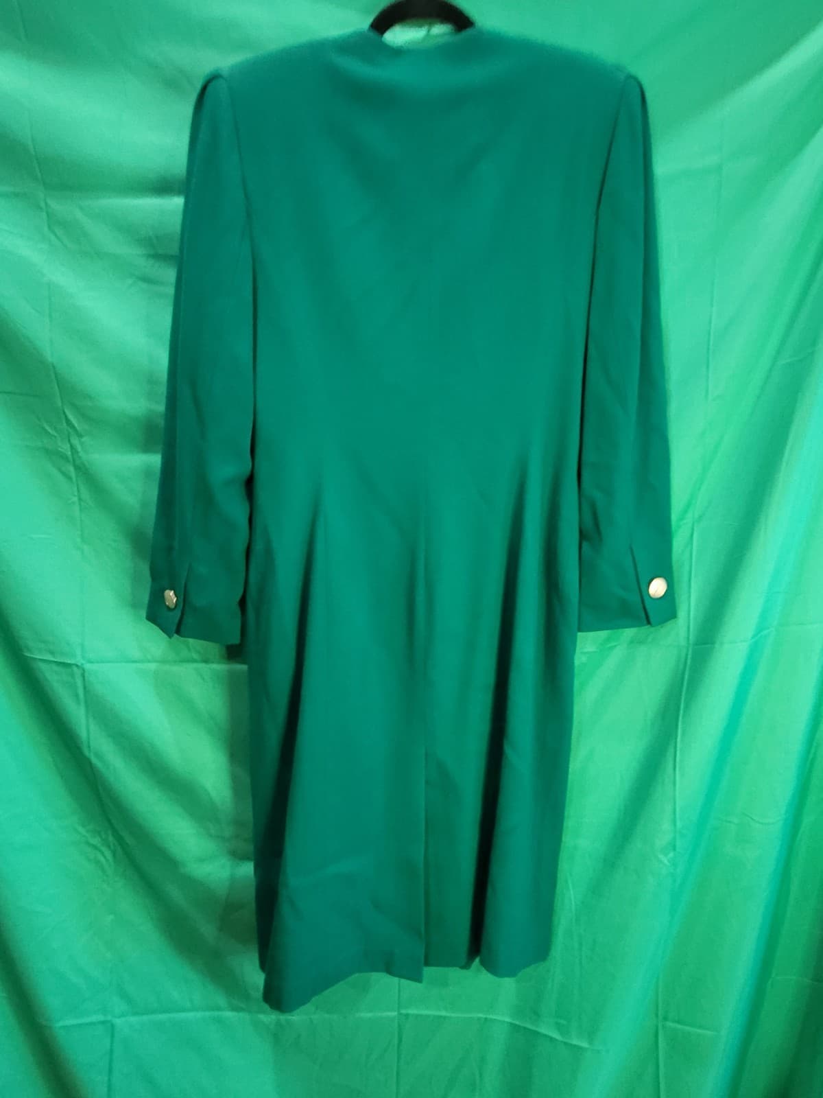 : Vintage Rasper for A.S.L. Emerald Green Double-Breasted Dress - Thumbnail 4