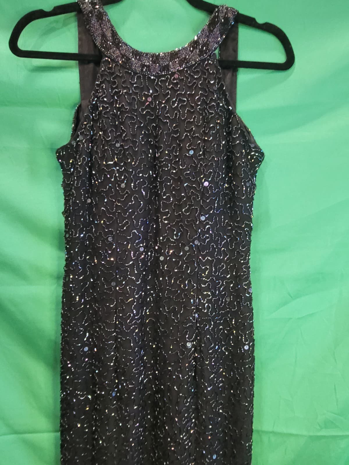 Vintage The Paperwork Shop Black Beaded Sequin Evening Gown – Women's Size 9 - Thumbnail 3
