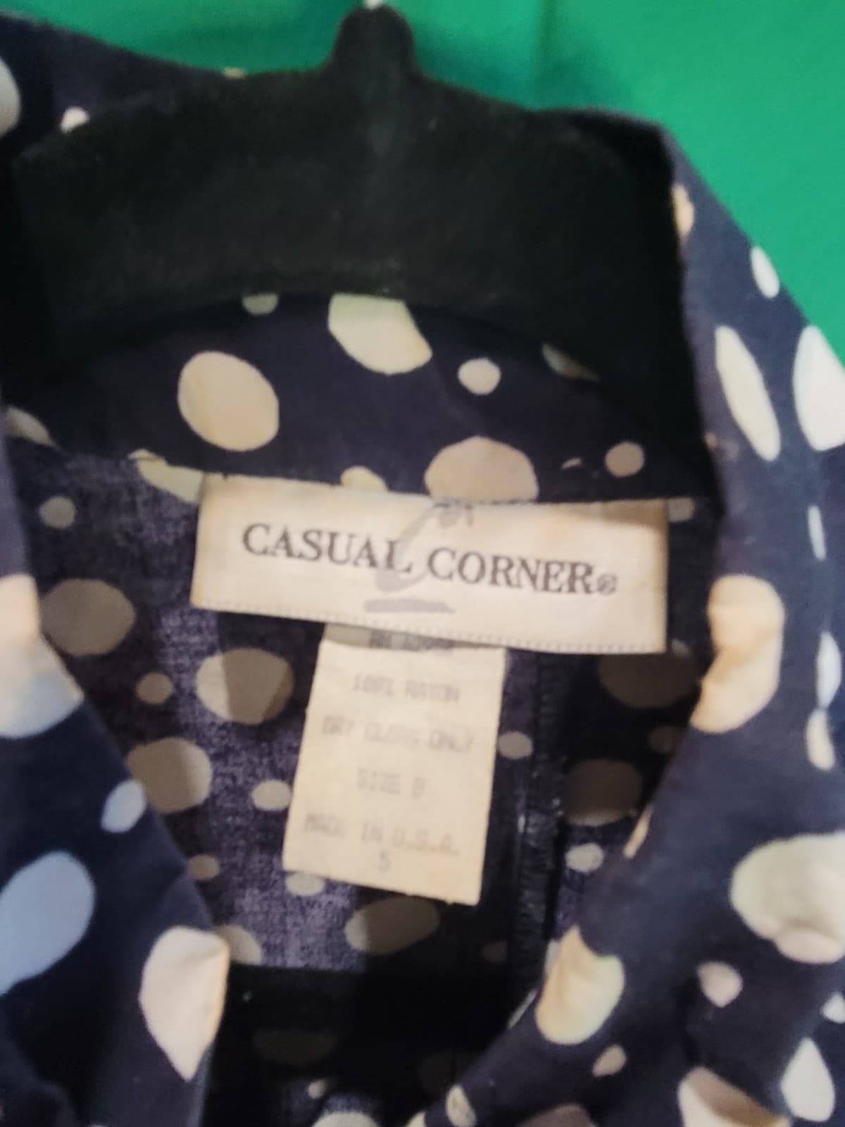 Vintage Casual Corner Navy & White Polka Dot Belted Dress – Women's Size 8 - Thumbnail 4