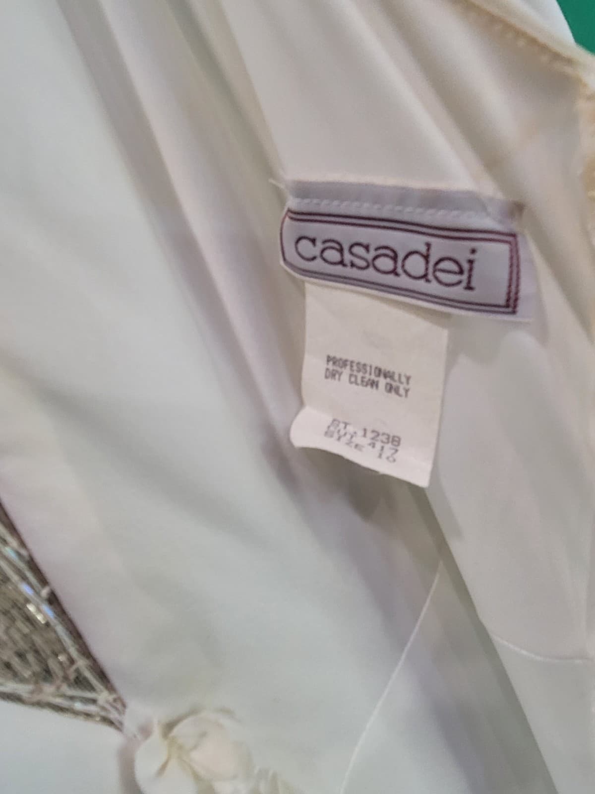 Vintage Casadei White Beaded Formal Evening Gown – Size 16 - Thumbnail 7