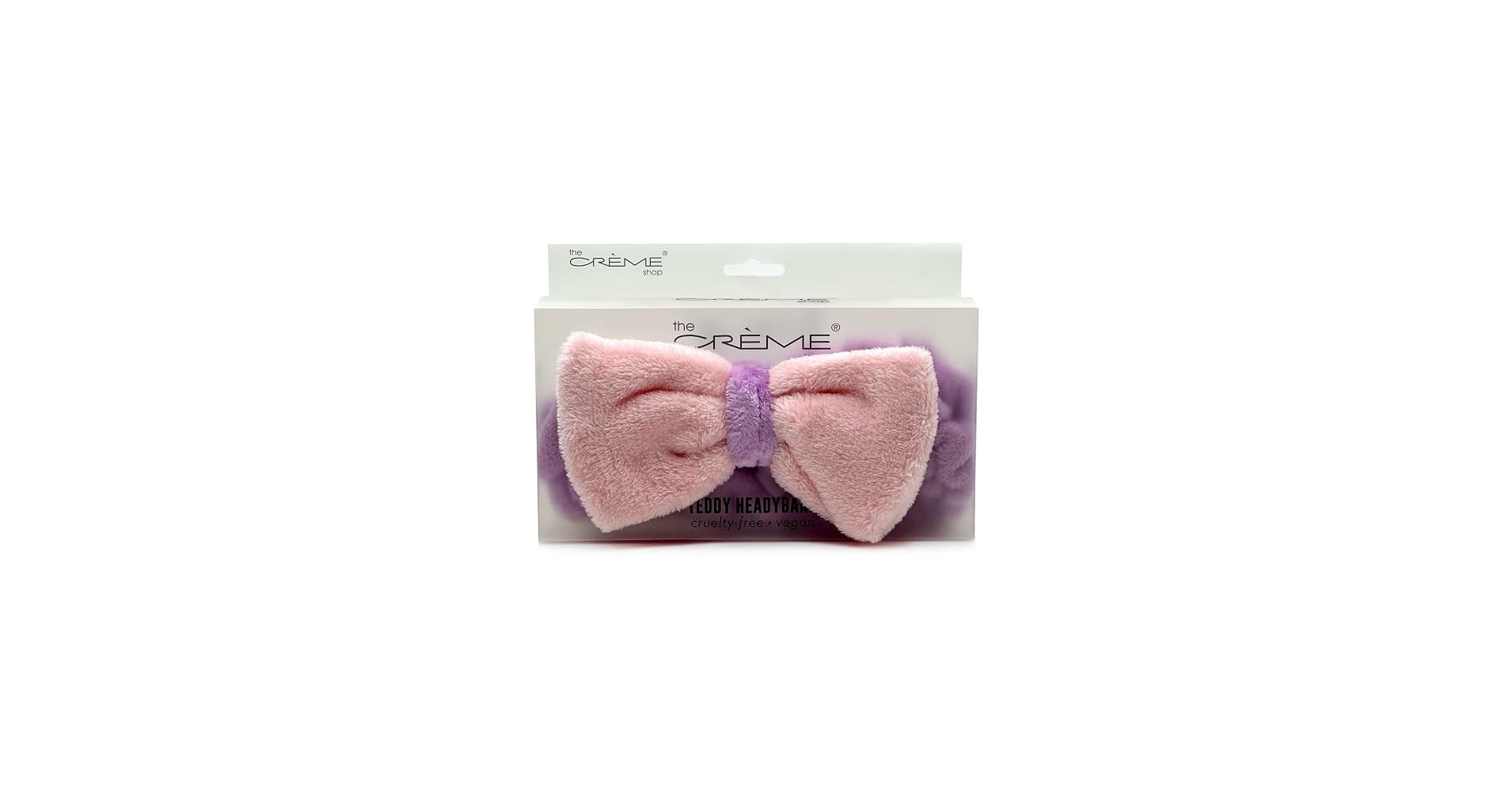 The Crme Shop Teddy Headyband | Spa Headband | Headband for Washing Face | Skincare Headbands | Soft & Fluffy Headbands for Women (Pink and Purple) - Thumbnail 6