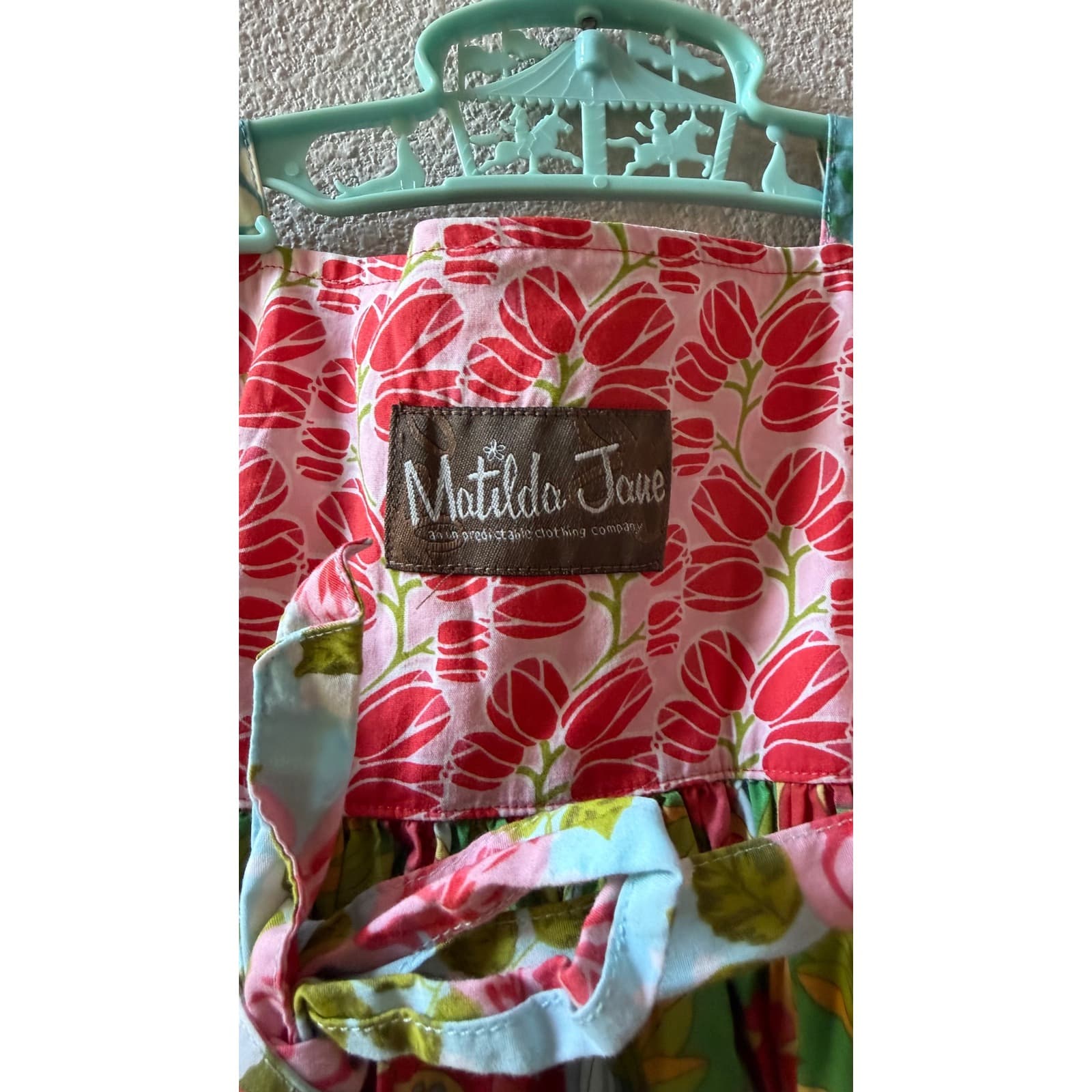 Matilda Jane Girls Strawberry Floral Mixed Print Tiered Dress D1357 Size 4 - Thumbnail 5
