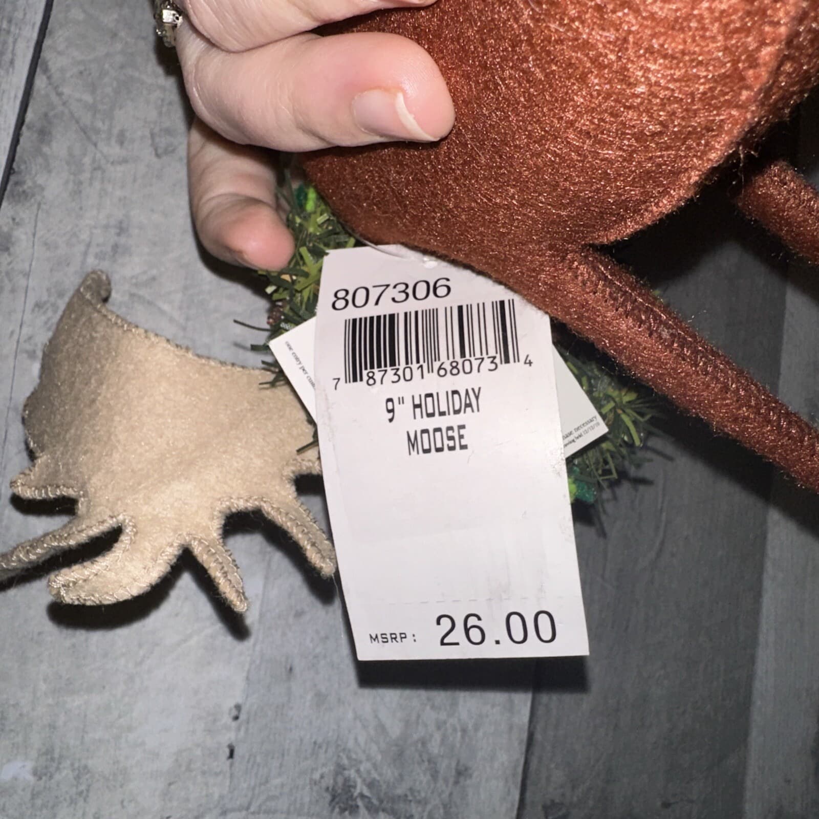 Annalee 2006 Holiday Moose 9" Brown Doll Christmas wreath w/ TAGS Cute RARE - Thumbnail 11