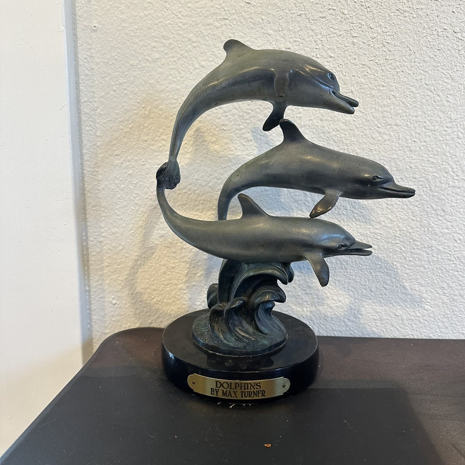 Dolphins By Max Turner Bronze Statue Mario F. Nardini 1992 - Thumbnail 2