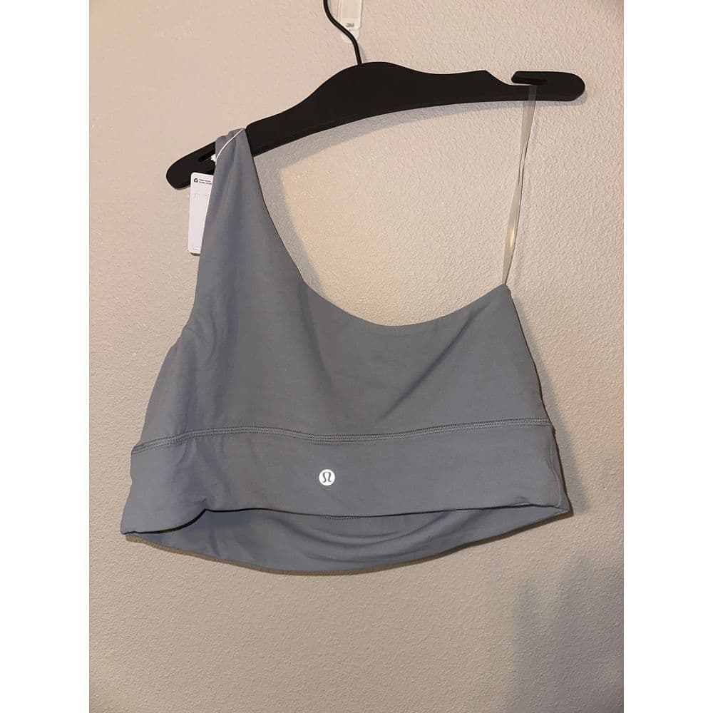Lululemon Align Asymmetrical Sports Bra Gray Athletic Workout Yoga Training 14 - Thumbnail 2