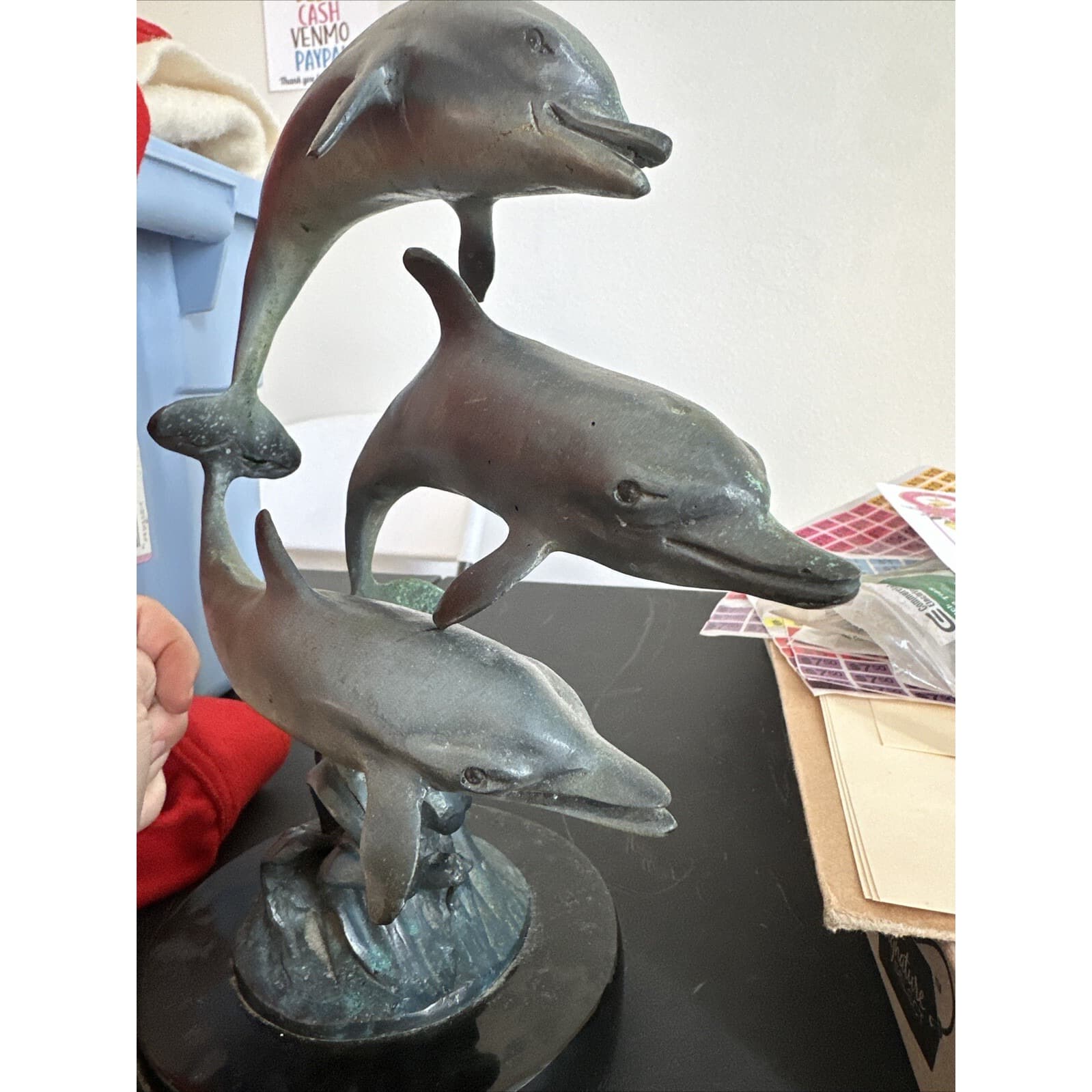 Dolphins By Max Turner Bronze Statue Mario F. Nardini 1992 - Thumbnail 12