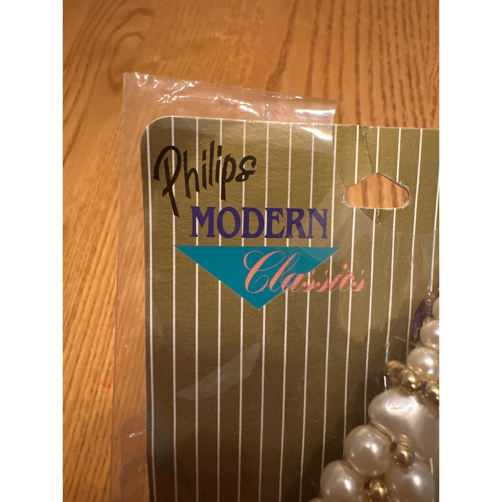 Philips Modern Classics Faux Pearl Heart Hair Barrette Gold Tone Beads 36025 - Thumbnail 2