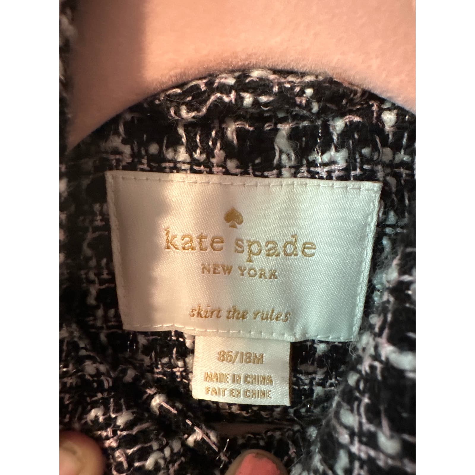 Kate Spade Tweed Coat Sz 18m - Thumbnail 2
