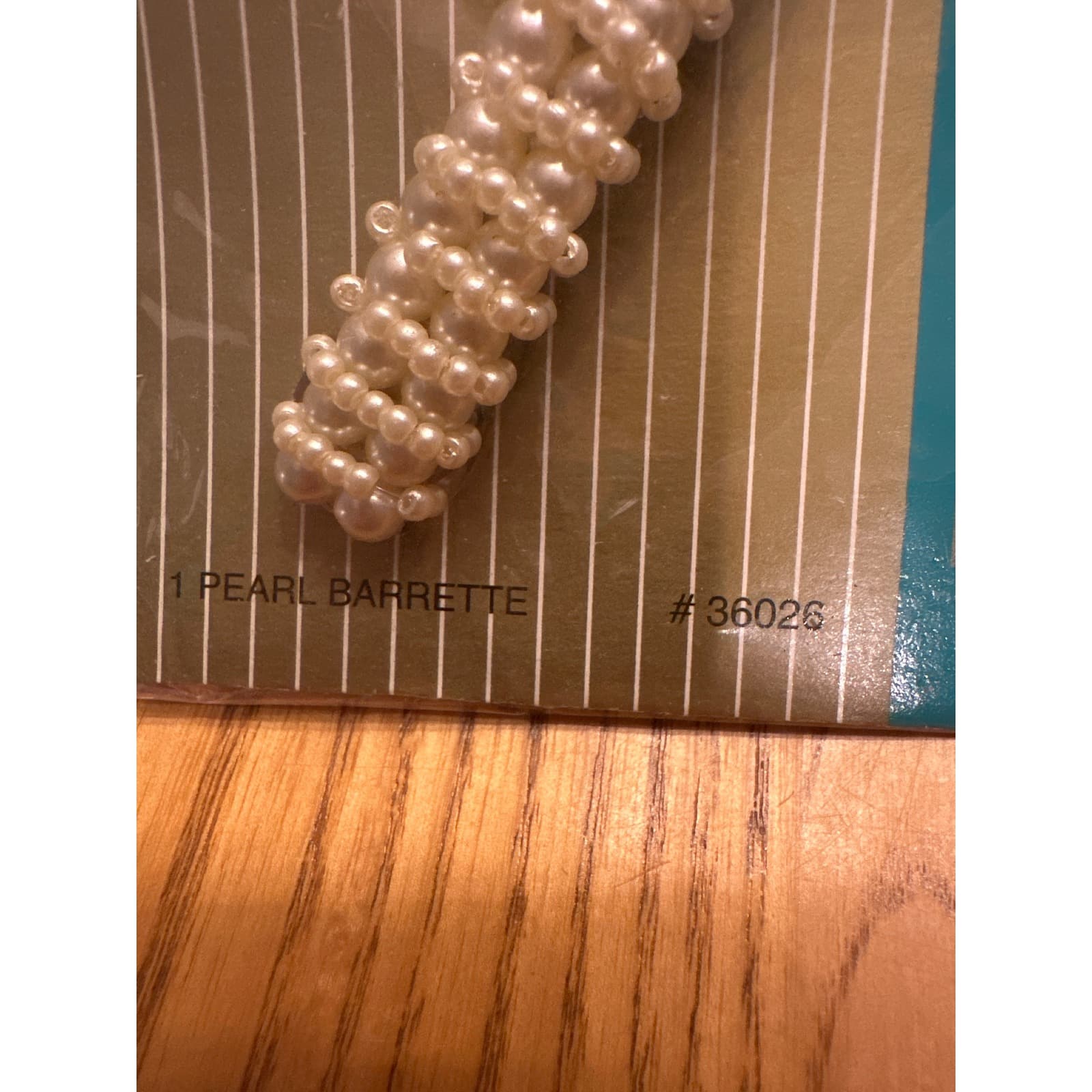 Vintage Philips Modern Classics Faux Pearl Barrette Hair Clip Cream Beads 36026 - Thumbnail 4