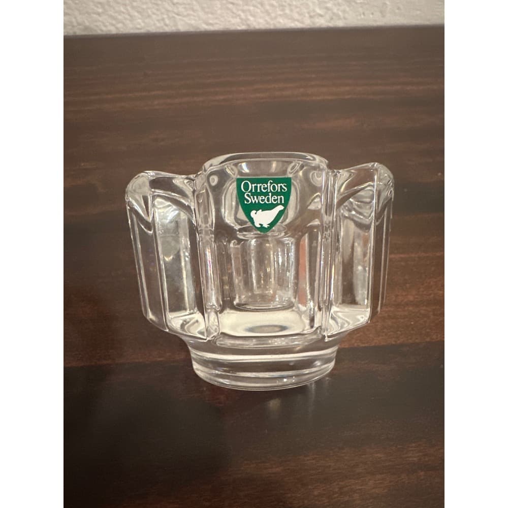 Orrefors Sweden Stella Crystal Votive Taper Candle Holders Set of 2 - Thumbnail 3