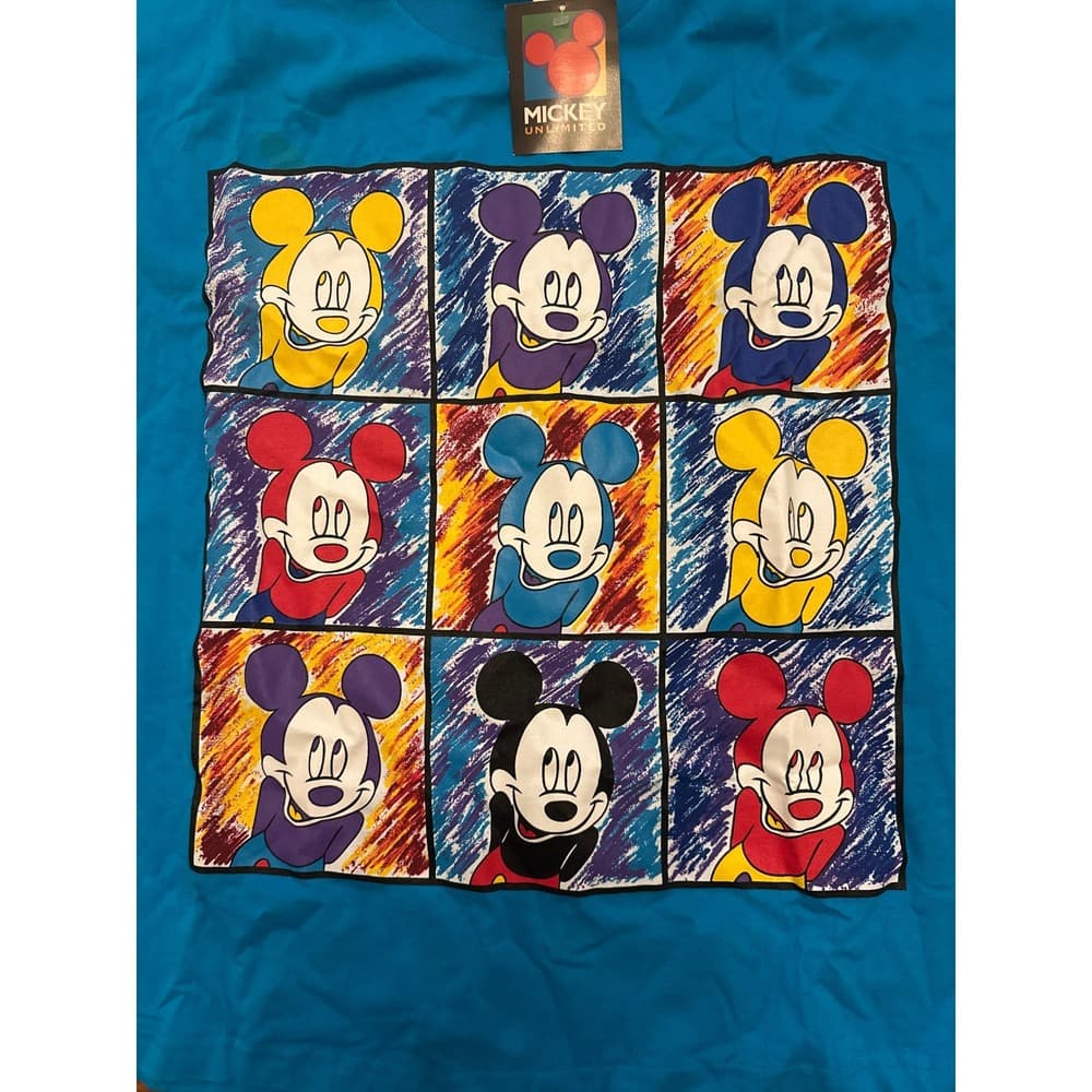 Vintage Mickey Unlimited Pop Art T-Shirt Blue Disney Mickey Mouse 3X NWT - Thumbnail 2