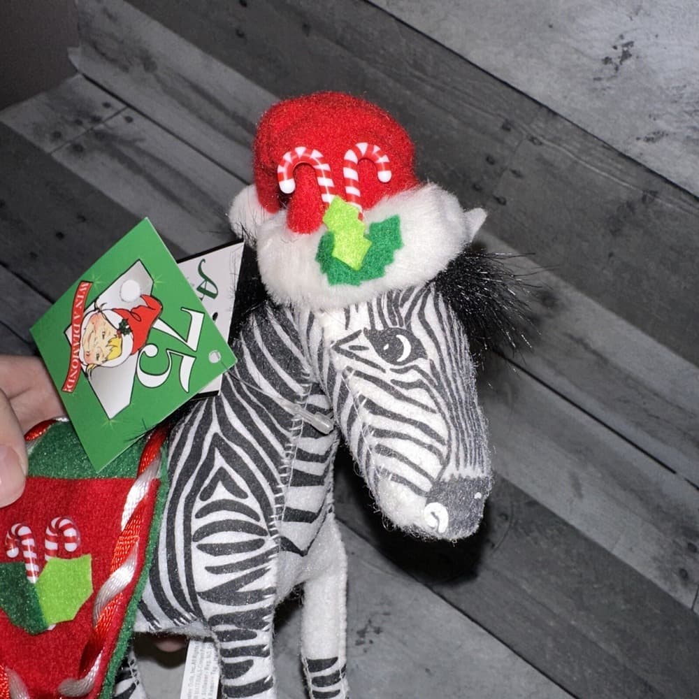 Annalee 7" Zebra Candycane‎ Candy Cane Zoo Animal 808607 Christmas 2007 - Thumbnail 11