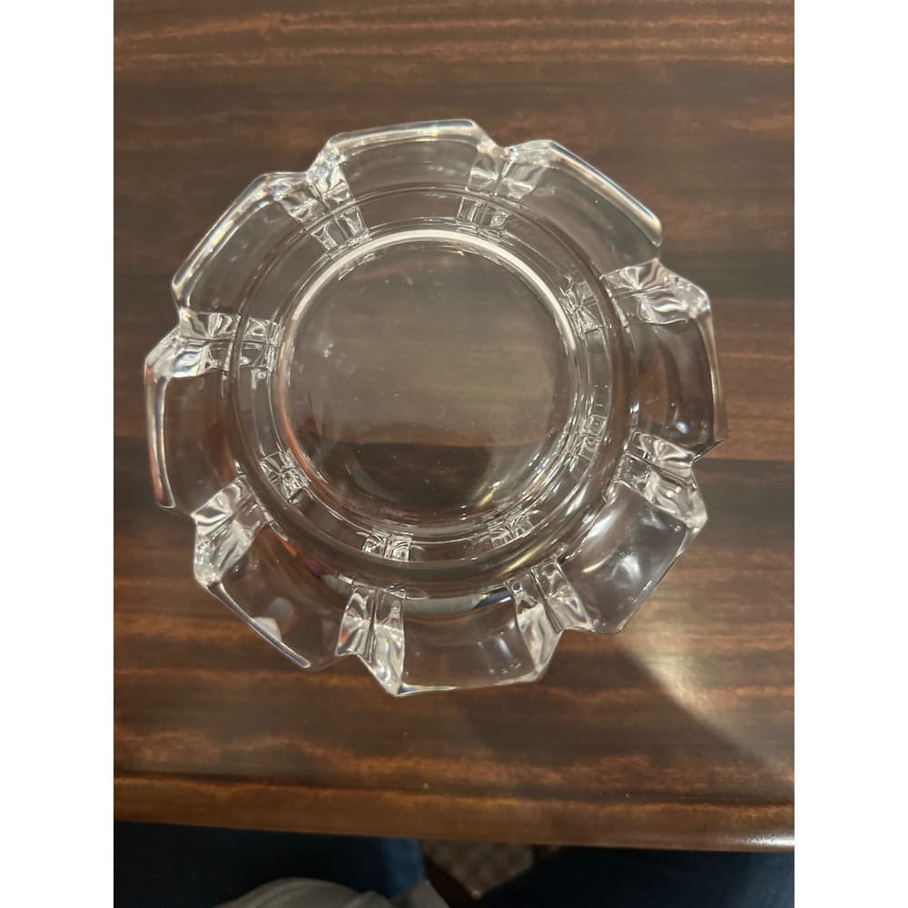 Orrefors Sweden Corona Crystal Bowl Lars Hellsten Scalloped Glass Centerpiece - Thumbnail 3