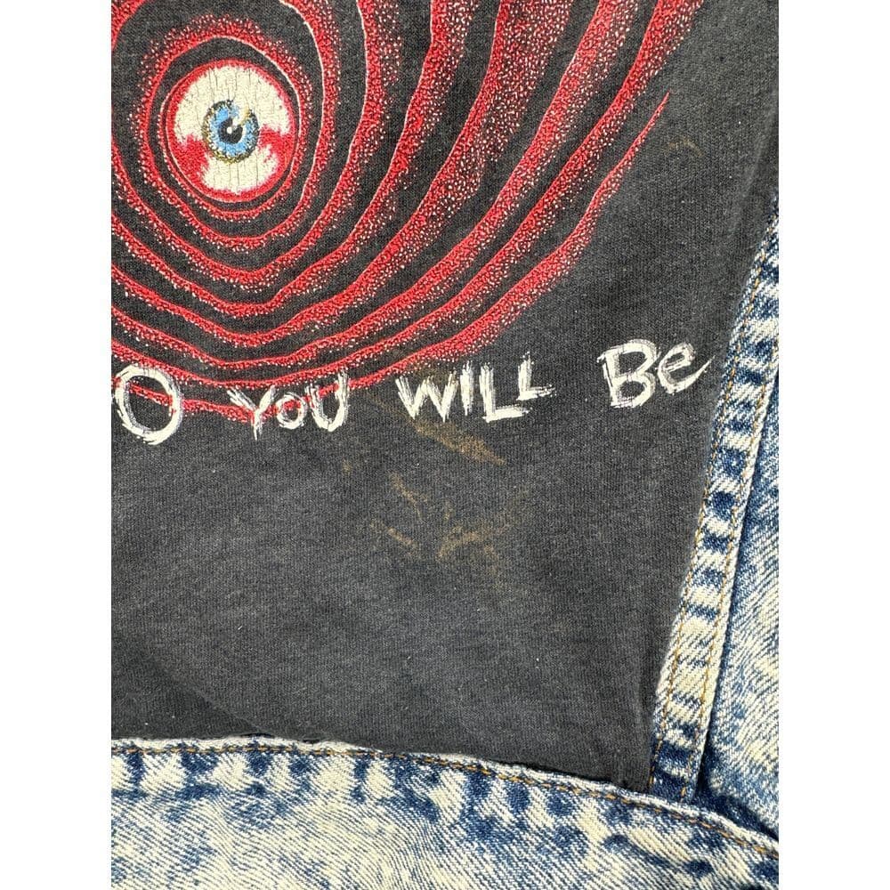 Vintage Levi's Acid‎ Wash Denim Jacket with Metallica Back Patch Sz L - Thumbnail 11