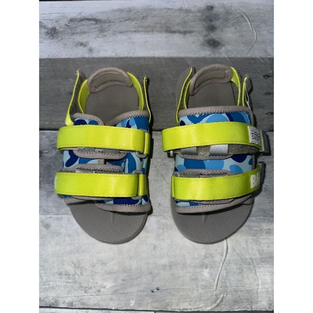 BAPE x Suicoke Neon Camo Sandals Summer Beach Outdoor Sz US 13K - Thumbnail 2