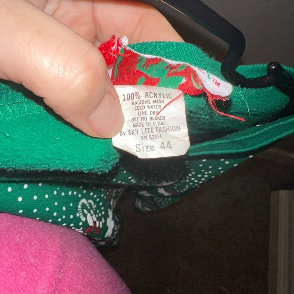 Nutcracker Christmas Sweater Green Santa Snowflakes Noel XL Vintage 44 - Thumbnail 6