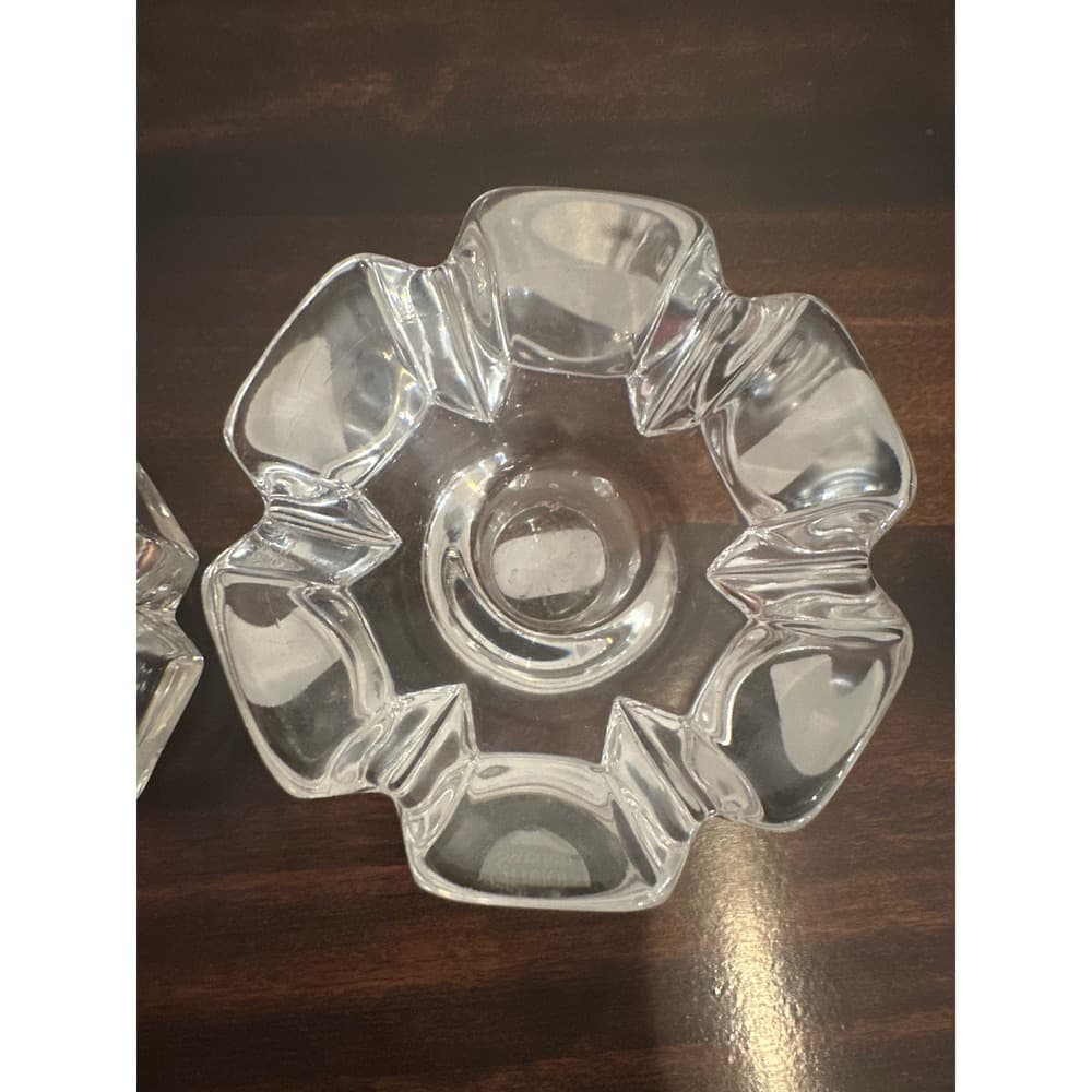Orrefors Sweden Stella Crystal Votive Taper Candle Holders Set of 2 - Thumbnail 5