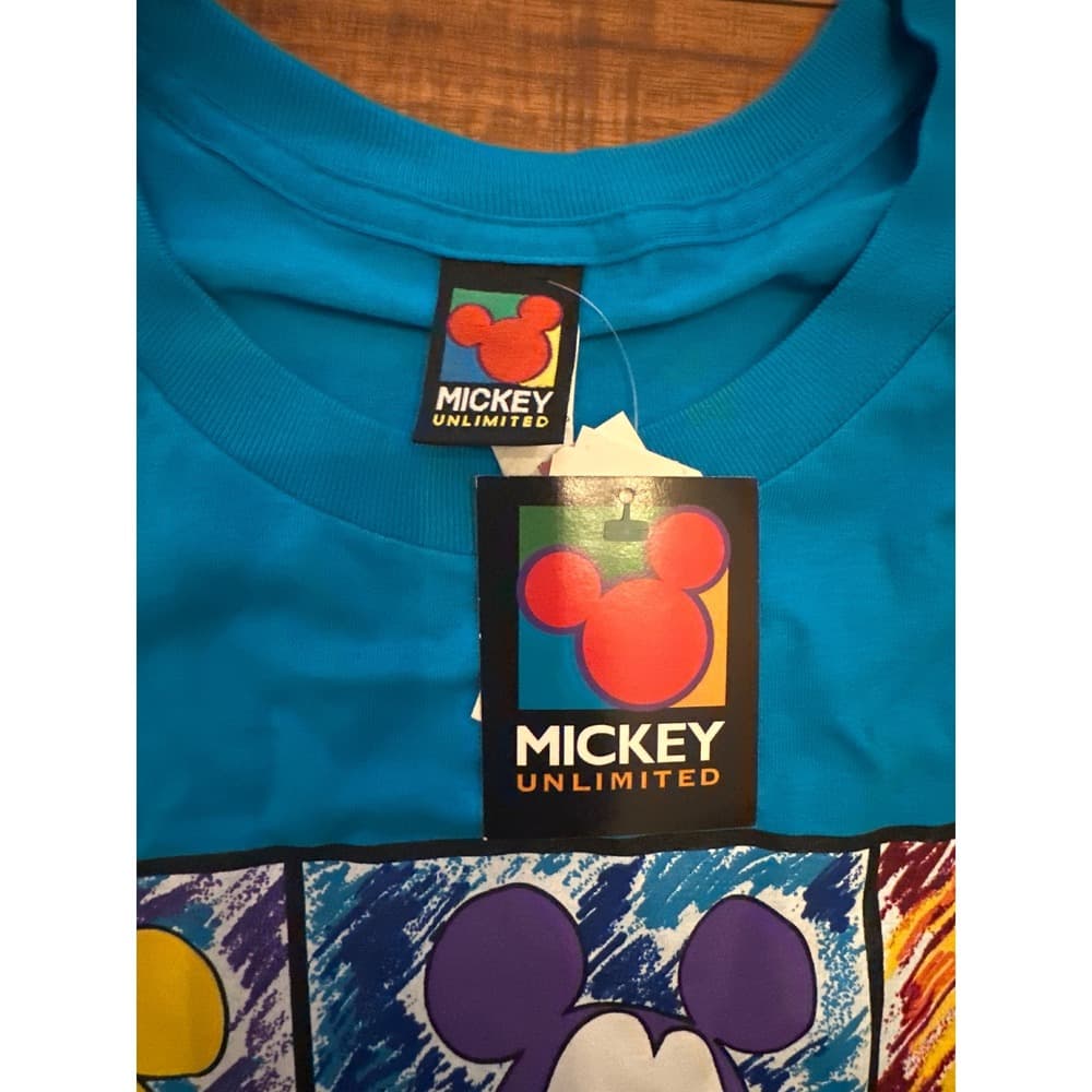Vintage Mickey Unlimited Pop Art T-Shirt Blue Disney Mickey Mouse 3X NWT - Thumbnail 3