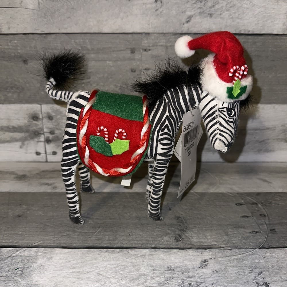 Annalee 7" Zebra Candycane‎ Candy Cane Zoo Animal 808607 Christmas 2007 - Thumbnail 2