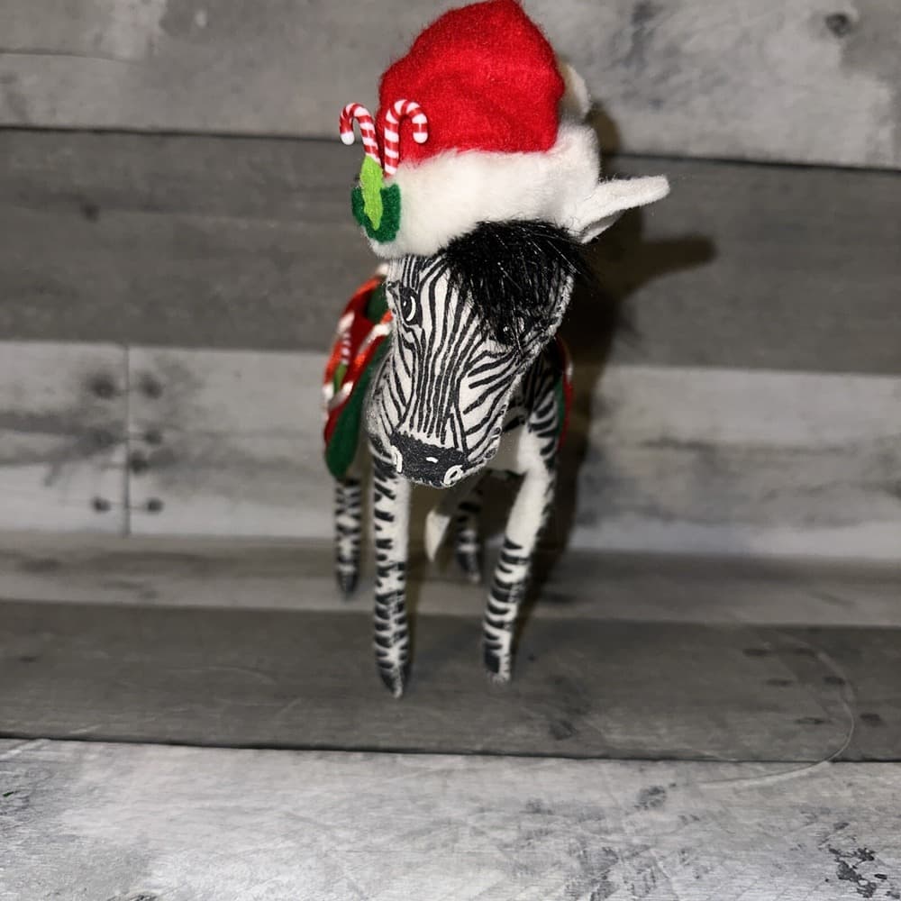 Annalee 7" Zebra Candycane‎ Candy Cane Zoo Animal 808607 Christmas 2007 - Thumbnail 3