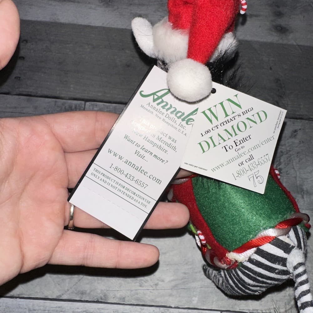 Annalee 7" Zebra Candycane‎ Candy Cane Zoo Animal 808607 Christmas 2007 - Thumbnail 9