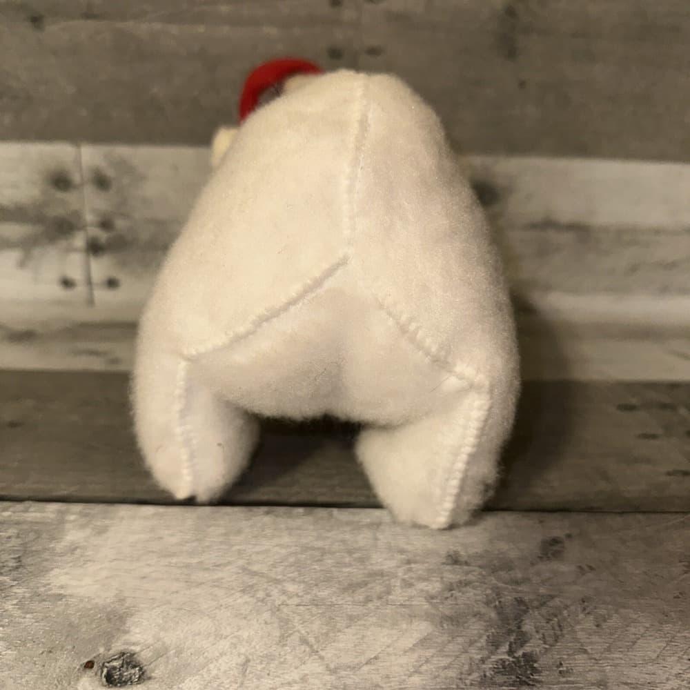 Annalee 2009 Polar Bear with Santa Hat 9" White Christmas Dolls‎ 751209 - Thumbnail 3