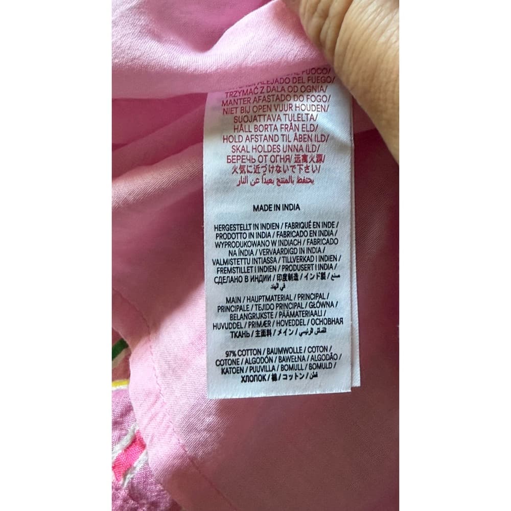 Mini Boden Girls Pink Striped Scallop Trim Cotton Dress G5444 Size 4-5Y - Thumbnail 5