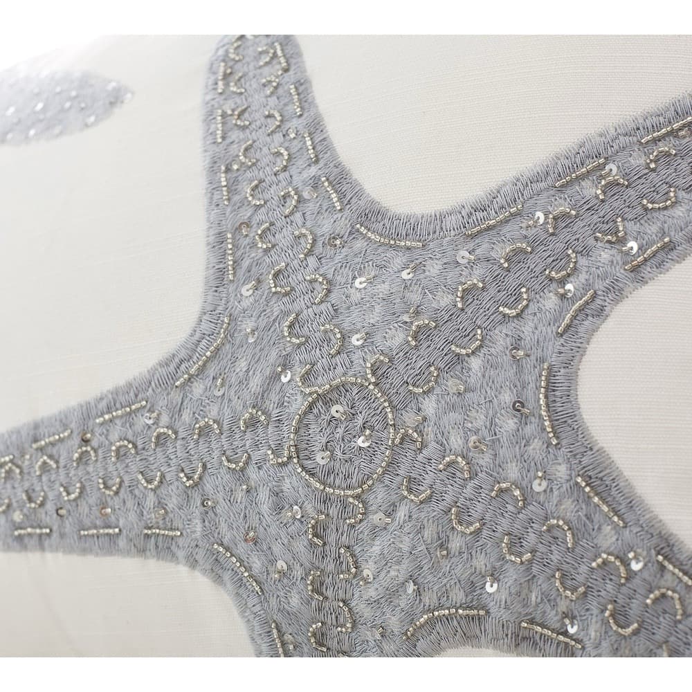 Pottery Barn Double Starfish Embroidered Lumbar Pillow Cover - Thumbnail 2