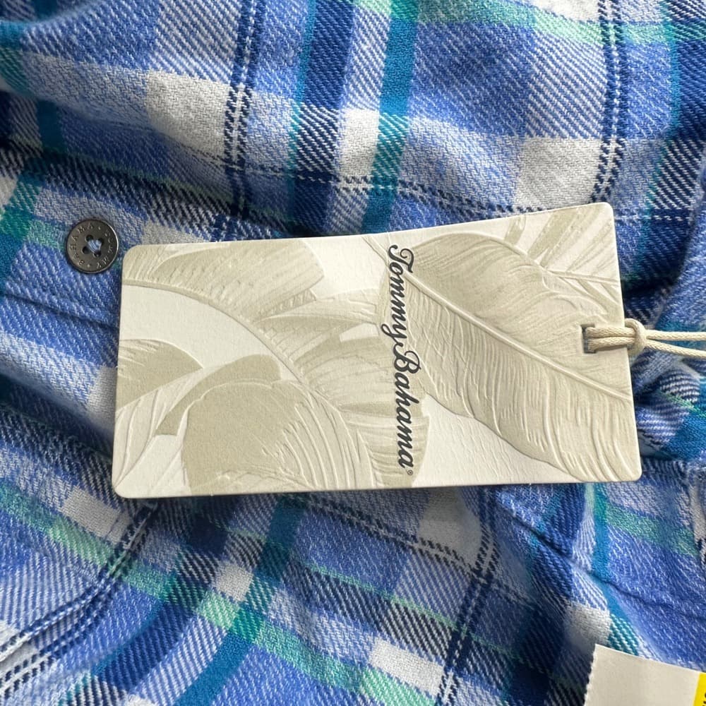 Tommy Bahama Men's Lei'd Back Flannel Shirt Jacket In Mountain Bluebell Sz M NWT - Thumbnail 8