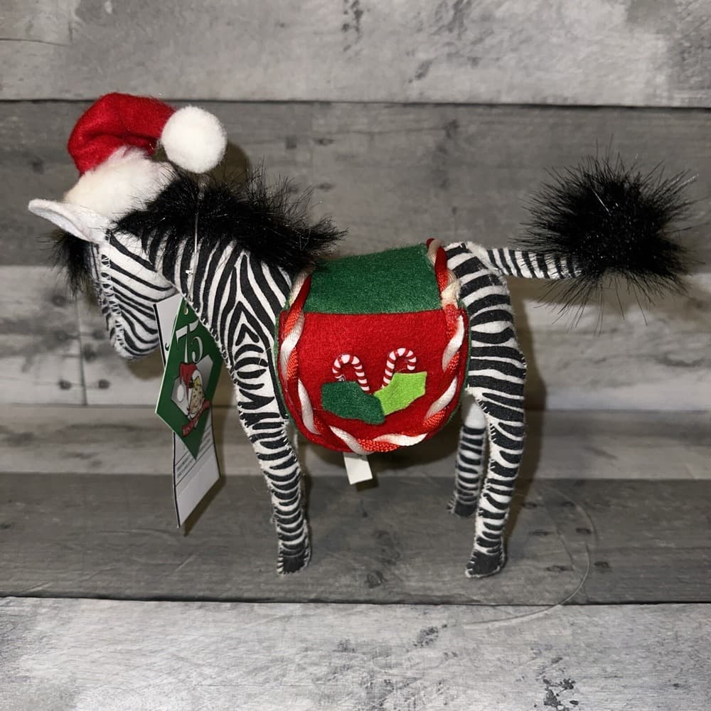 Annalee 7" Zebra Candycane‎ Candy Cane Zoo Animal 808607 Christmas 2007 - Thumbnail 4