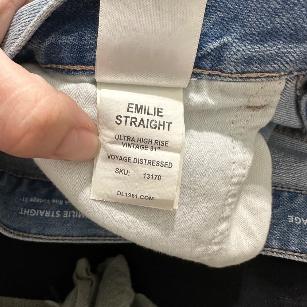 DL1961 Emilie Straight Ultra‎ High Rise Vintage 31" Sz 26 - Thumbnail 11
