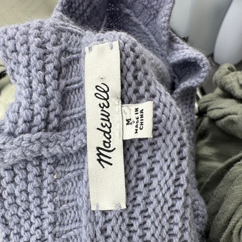 Madewell Knit Ruffle Sweater Purple Sz Medium‎ - Thumbnail 5