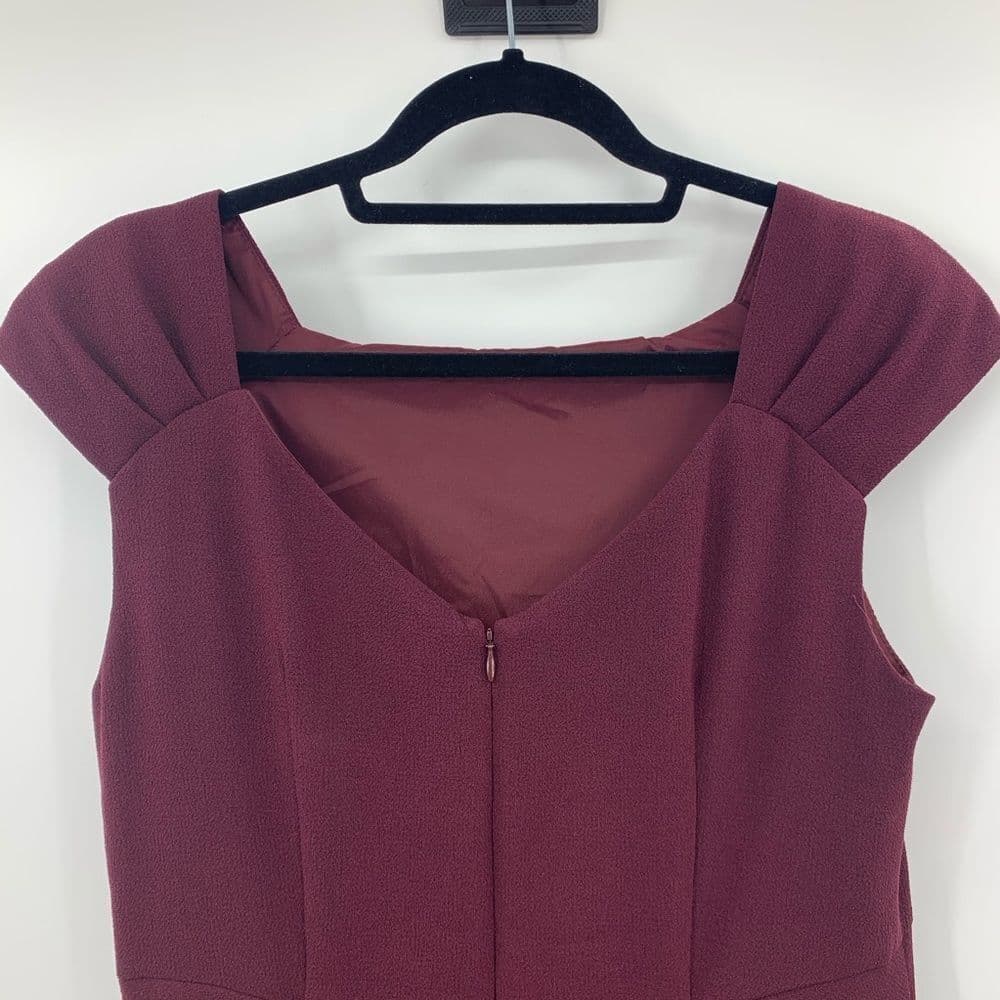 Nanette Lepore Burgundy‎ Ruched Dress. Sz 10 - Thumbnail 4