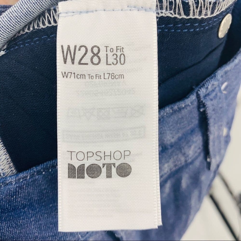 TopShop‎ Moto Low Rise Leigh Waxed Denim Sz 28 - Thumbnail 6