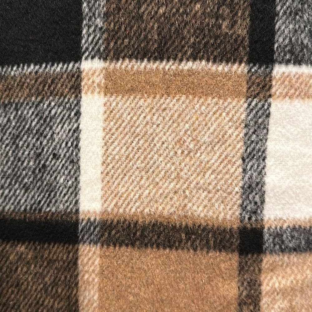 Brown Plaid Flannel Button Up Shacket‎ Sz L - Thumbnail 4
