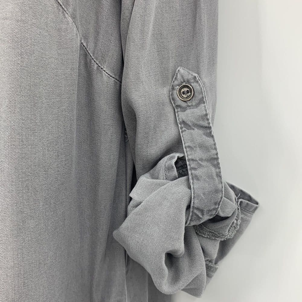 BeachLunchLounge‎ Gray Chambray Shirt Dress NWT Sz S - Thumbnail 4