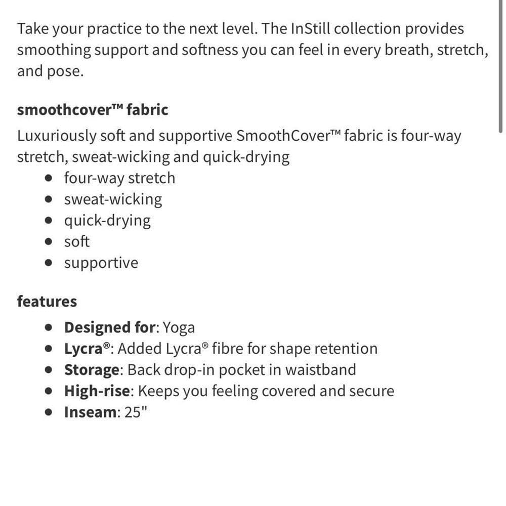 Lululemon Instill High-Rise Tight 25" in‎ Black Sz 10 - Thumbnail 8